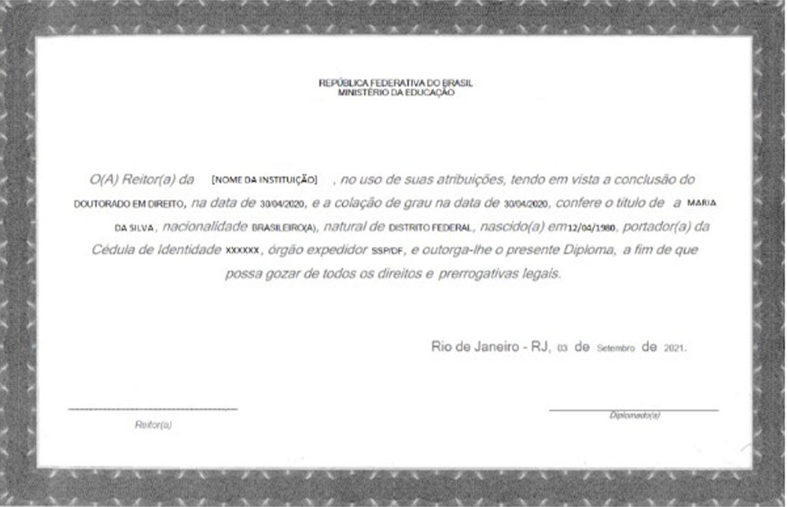 Frente do diploma